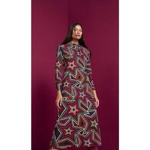 FARM Rio Vibrant Star Long Sleeve Dress